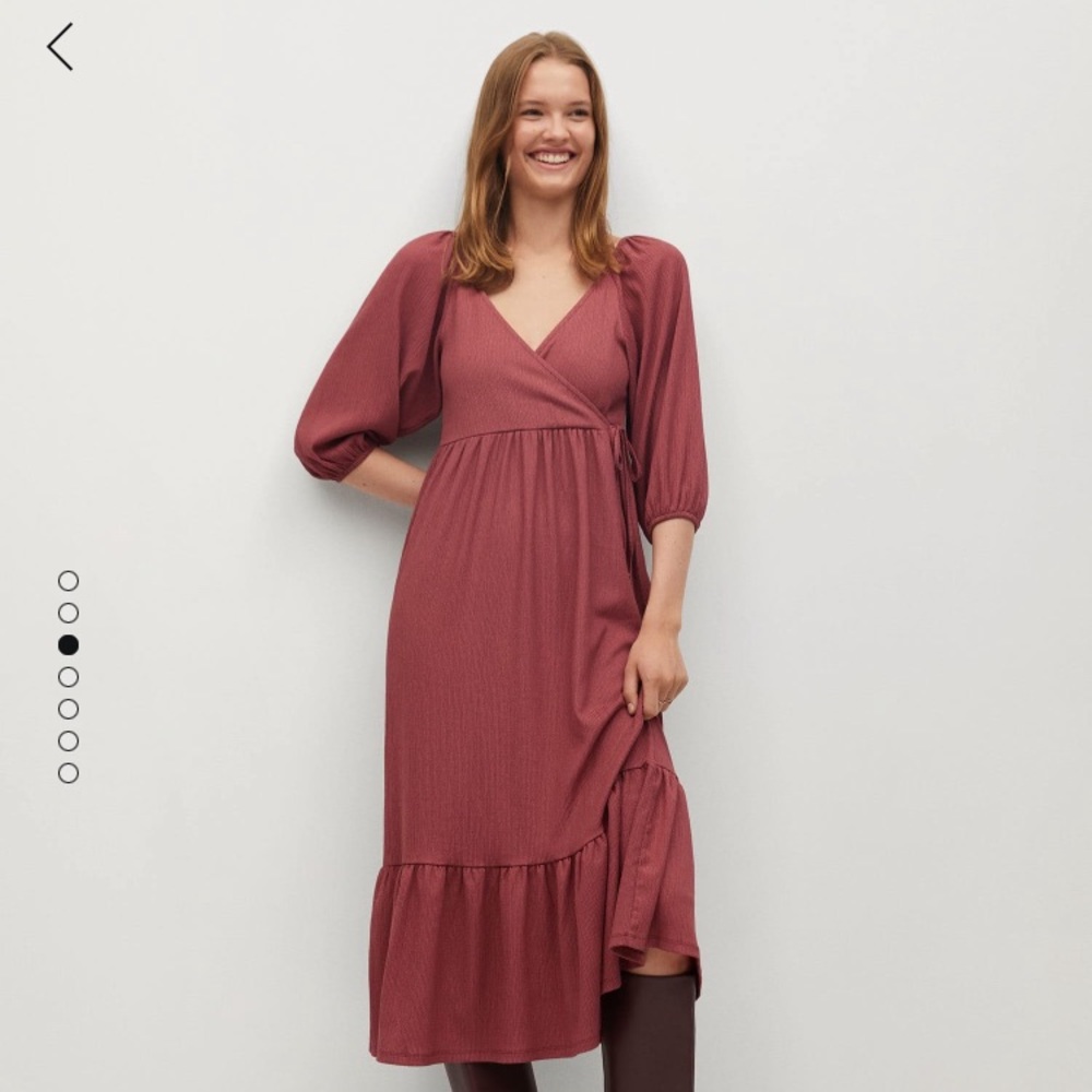 EUC MANGO Puffed Sleeves Dress